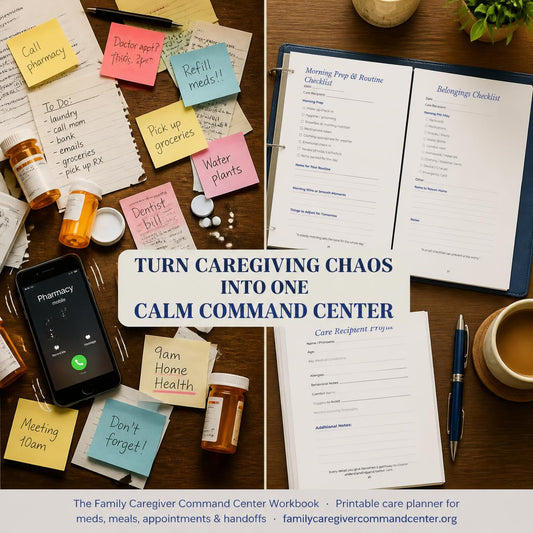 Family Caregiver Command Center Workbook | Instant Download PDF | Medication Tracker, Appointment Log & Care Planner | Printable Caregiver Organizer