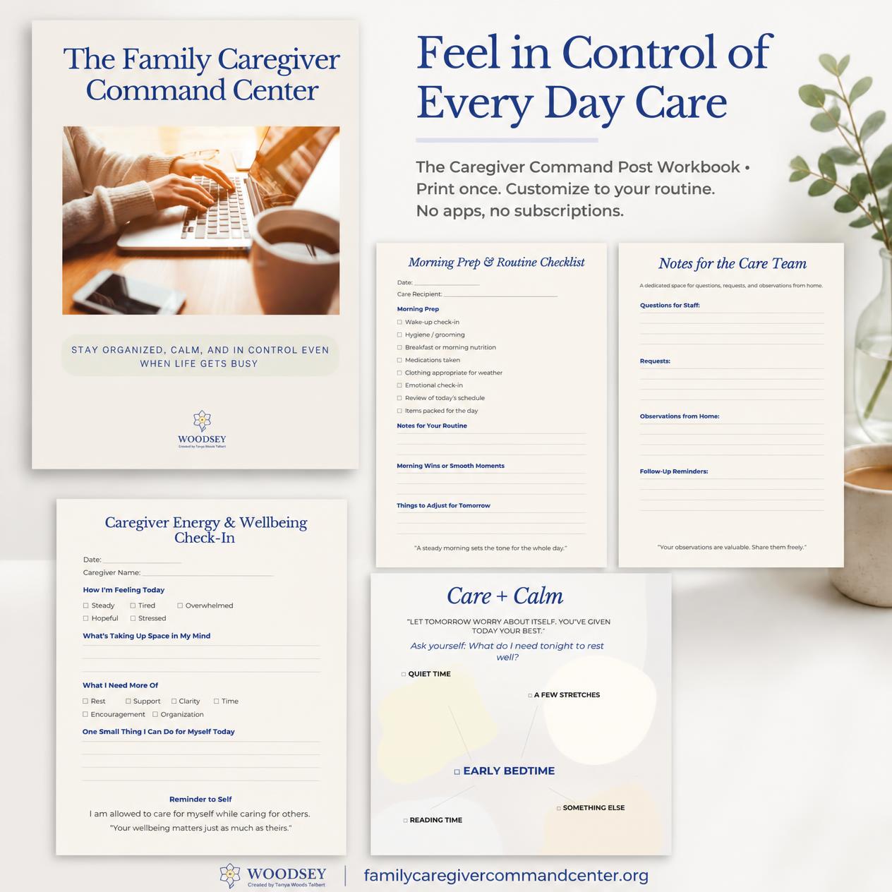 Digital proThe Complete Family Caregiver Planner | Printable Workbook | Care Coordination, Medication Log, Sitter Handoff, Appointment Tracker