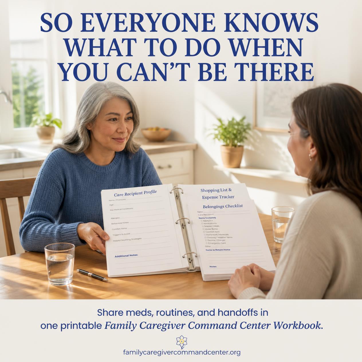 The Complete Family Caregiver Planner | Printable Workbook | Care Coordination, Medication Log, Sitter Handoff, Appointment Tracker